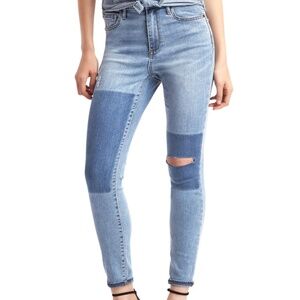 STRETCH 1969 patchwork true skinny super high rise jeans 29 Tall